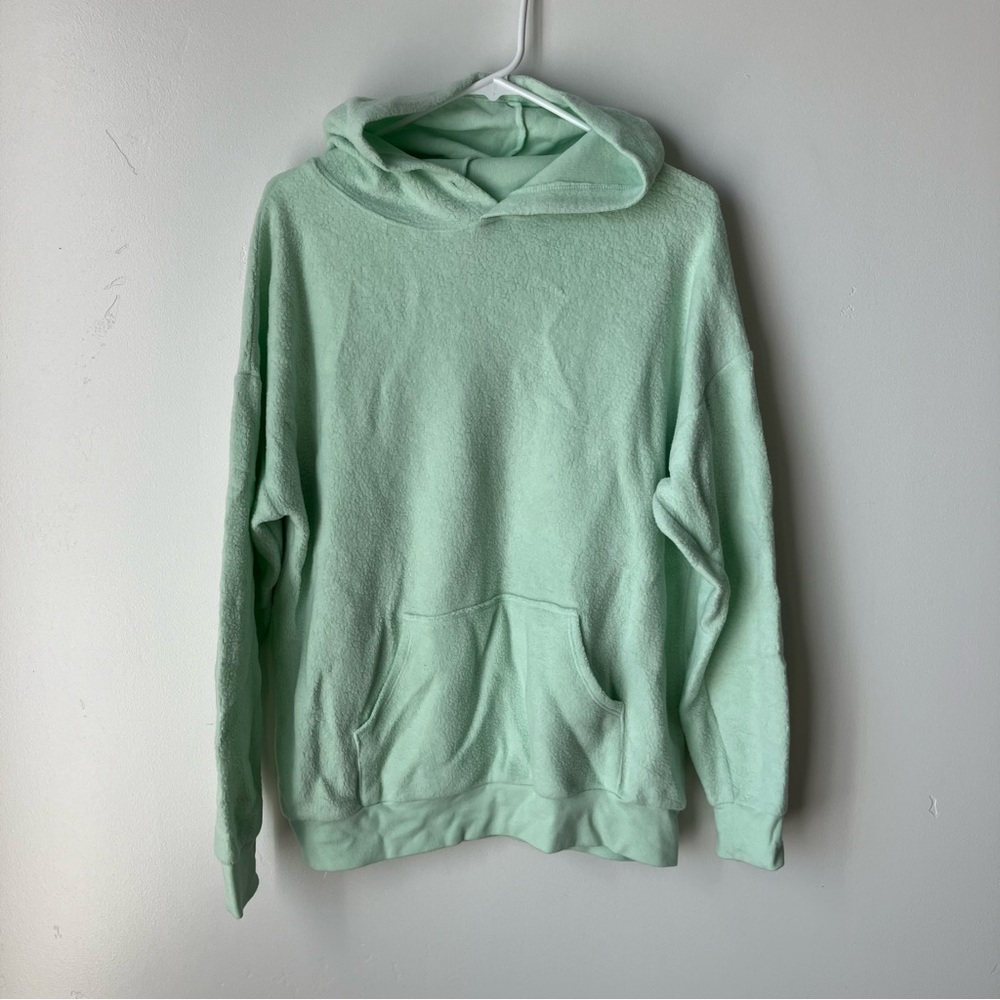 SOFTSERVE Cloud Cotton Hoodie Ocean Mint  M [No drawstring] Cozy Pullover